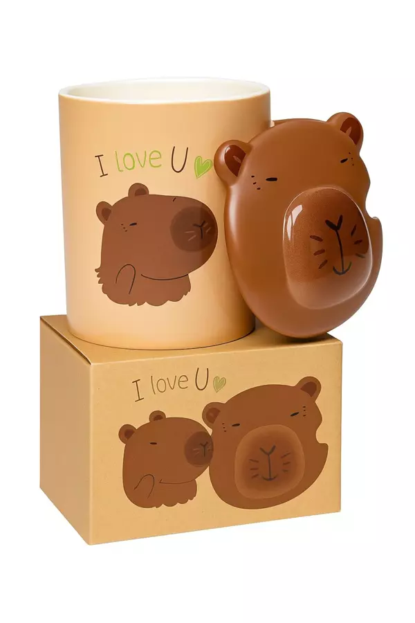 Kapibara Detaylı Seramik Kupa Cl-K25 – Consolex Hediyelik - Image 1