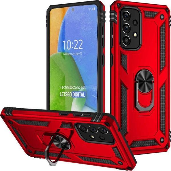 Teknomoda Samsung Galaxy A73 Kılıf Yüzüklü Standlı Korumalı Tank Kapak - Image 1
