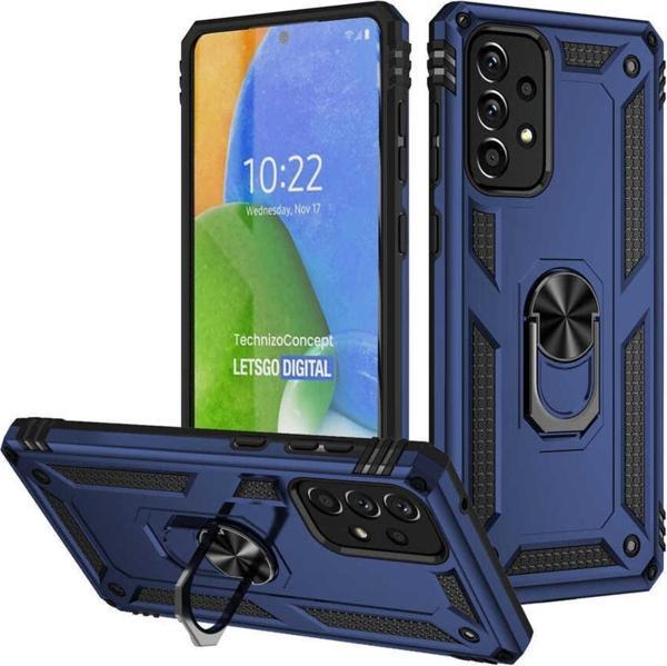 Teknomoda Samsung Galaxy A73 Kılıf Yüzüklü Standlı Korumalı Tank Kapak - Image 1