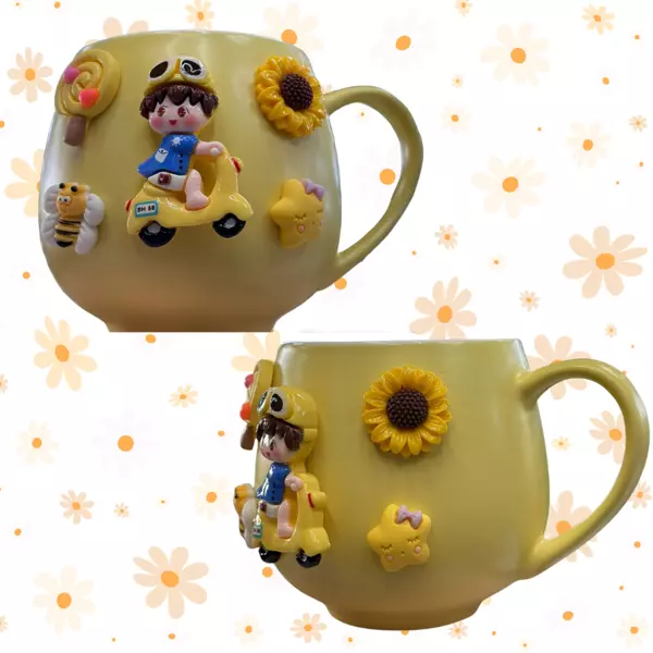 3D Çocuk Ve Scooter Tasarımlı Seramik Kupa Cl-K55 – Consolex Ürün - Image 1