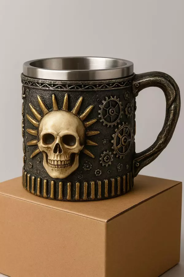 Steampunk Kafatası Tasarımlı Kupa Bardak  CL-1118 - Image 1