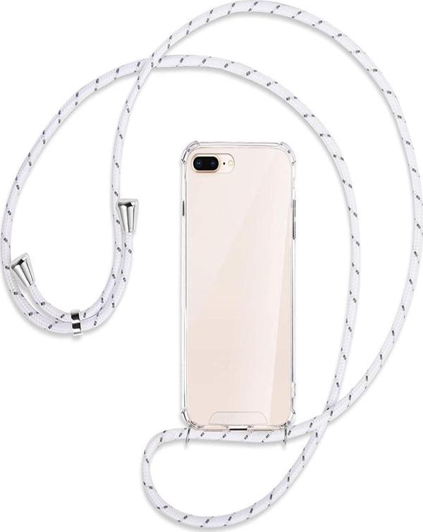 Teknomoda Iphone 7 Plus Beyaz Şeffaf Boyun Omuz Askılı Ipli Kordonlu Kılıf - Image 1