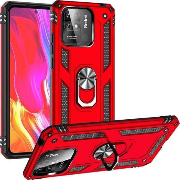 Teknomoda Xiaomi Redmi 10c Kılıf Yüzüklü Standlı Korumalı Tank Kapak - Image 1