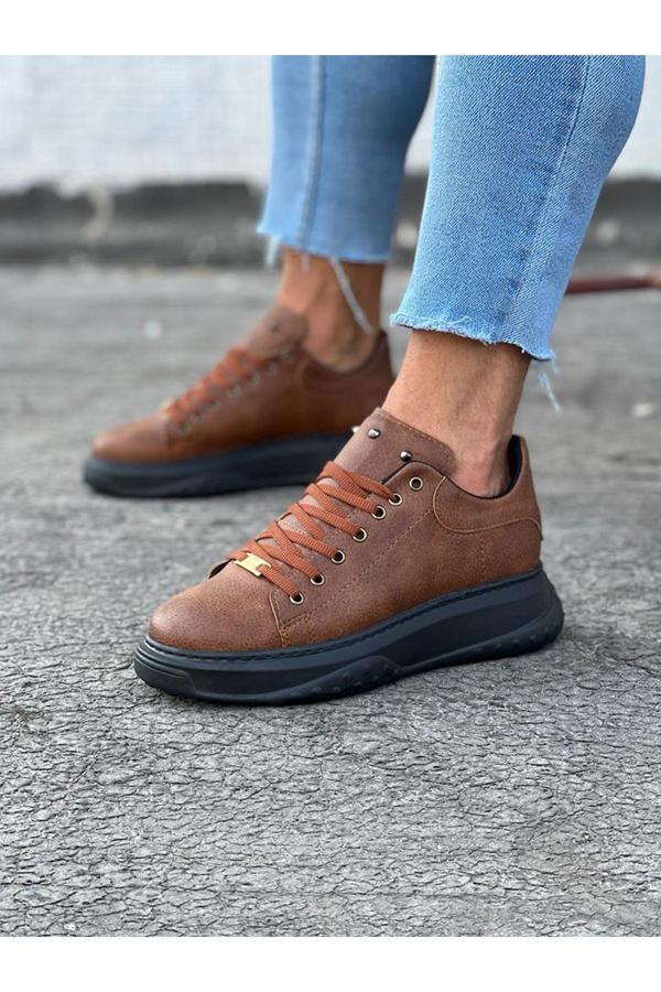 Wagoon WG501 Taba Siyah Erkek Yüksek Taban Ayakkabı - Image 1