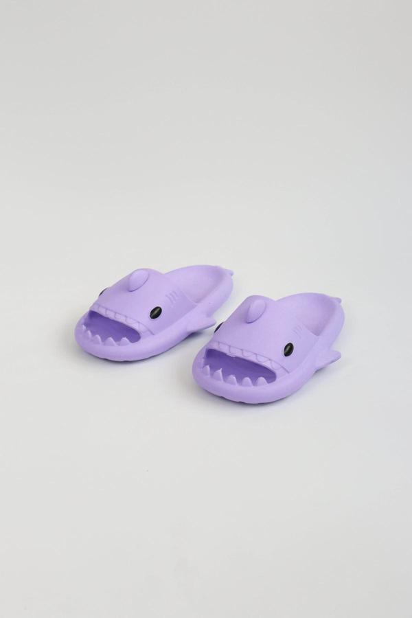 Wagoon  WG500 Köpekbalığı Mor Unisex Tam Ortopedik Terlik Shark Slides - Image 1