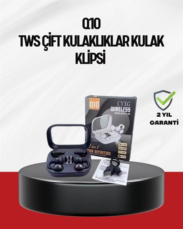 Q10 Dokunmatik Bluetooth Kulaklık – 6 Saat Müzik Çift Dil Hızlı Şarj - Image 1