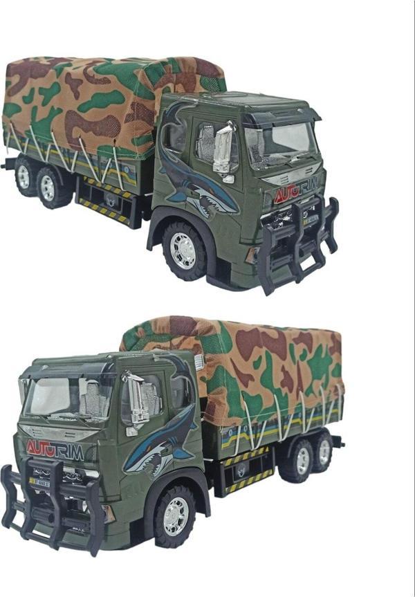 Pop Şeker Askeri Kamyon Asker Taşıyıcı Büyük Boy Kamyon Arkası Açılabilen Unimog Askeri Kamyon 40X17Cm. - Image 1