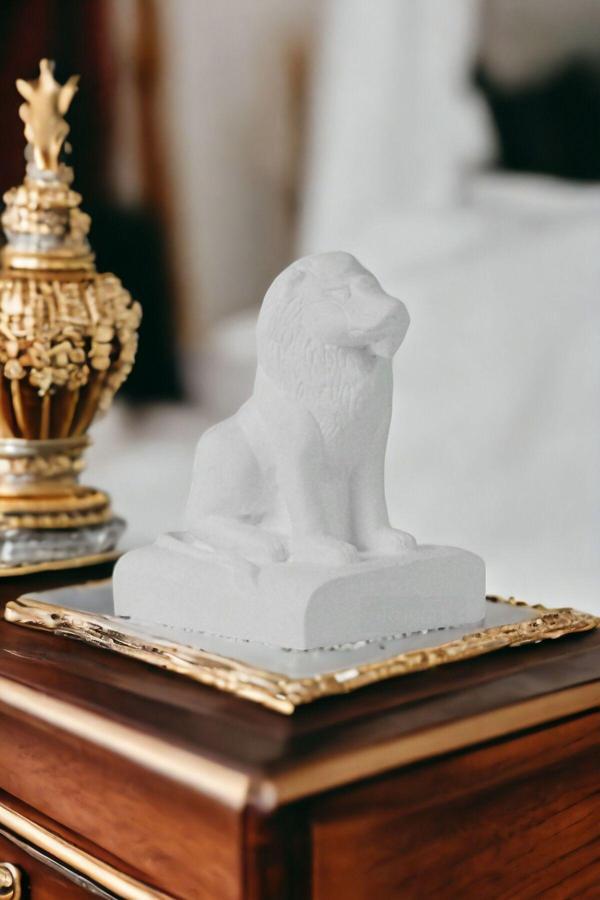 Biblo Dekoratif Heykel Aslan Biblosu Beyaz Model 35 - Image 1