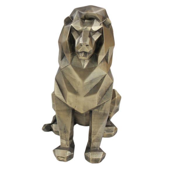 Dekoratif Aslan Biblo Heykel El Yapımı Hediyelik Süs Eşyası Poly Model Tasarım Ürünü - Image 1