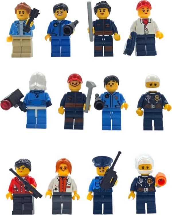 Pop Şeker Görev Başlasın: Legolara Uyumlu Şehrinin Kahramanları 12'Li Figür Seti 5Cm. Boyunda - Image 1