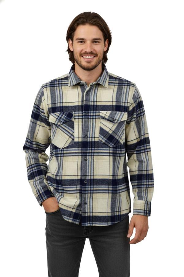 Erkek Kışlık Çift Cep Kapaklı Oduncu Gömlek BGL-ST04930 - Image 1