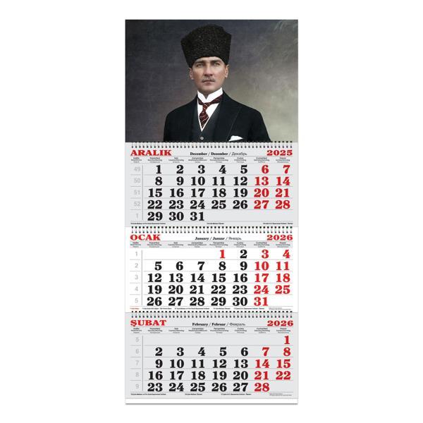 Keskin 2026-3 Aylık Spiralli Jumbo Denizci Takvim-Atatürk 1 - Image 1