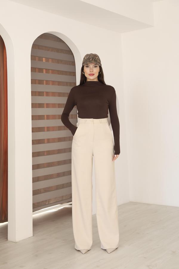 Kadın Taş Pilesiz Palazzo Pantolon  - Image 1