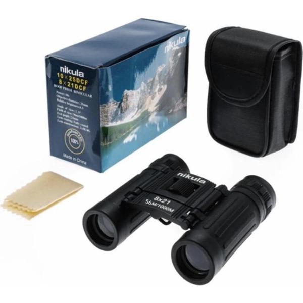 8x21  Dürbün Siyah  Av Dürbünü 56m/1000m Kauçuk Kaplama - Image 1