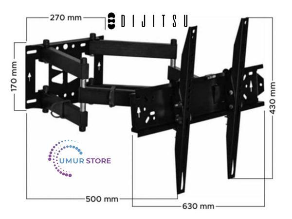 Dijitsu 65” (inç) Uyumlu Hareketli Katlanabilir Duvar Askı Aparatı - Image 1