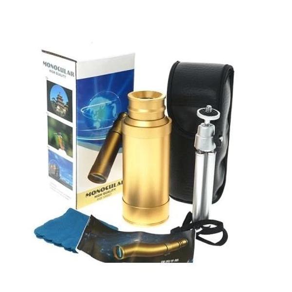 50x50 Panda Metal Gövde Tek Gözle Büyük Mercek Korsan Dürbün Gold - Image 1