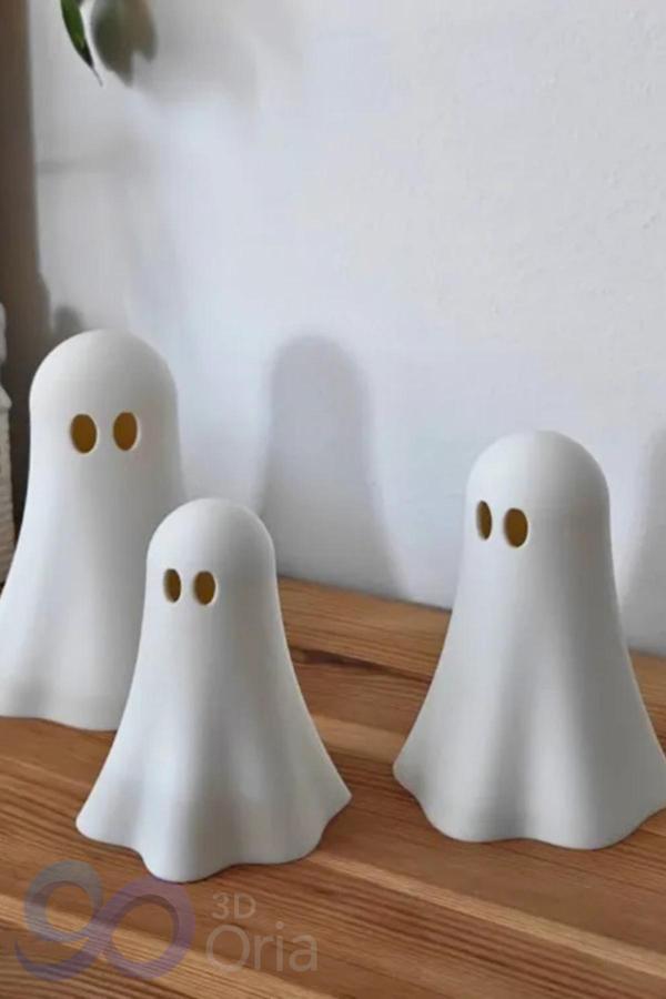 3DOria Kusursuz Tasarım Ghost Tealıght & Özel Tasarım Hayalet Işıklı 3'Lü Takım - Image 1