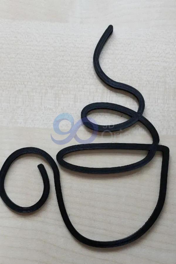 3DOria Kahve Köşesi Dekorasyon Ürünü, Yapışkanlı, 18 Cm - Image 1