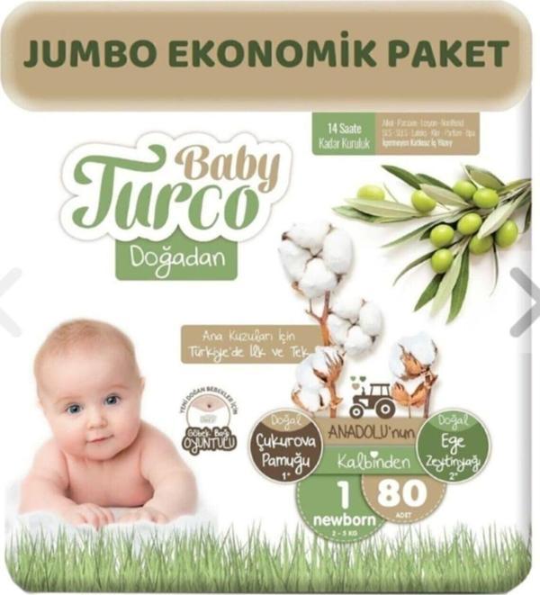 Baby Turco Bayb Doğadan Hesaplı Paket 1 No 80'Li - Image 1