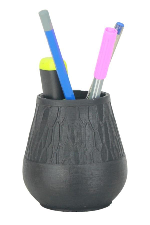 Kalemlik Siyah Renk Masa Kalemliği Organizer Kalemlik Vazo Model - Image 1