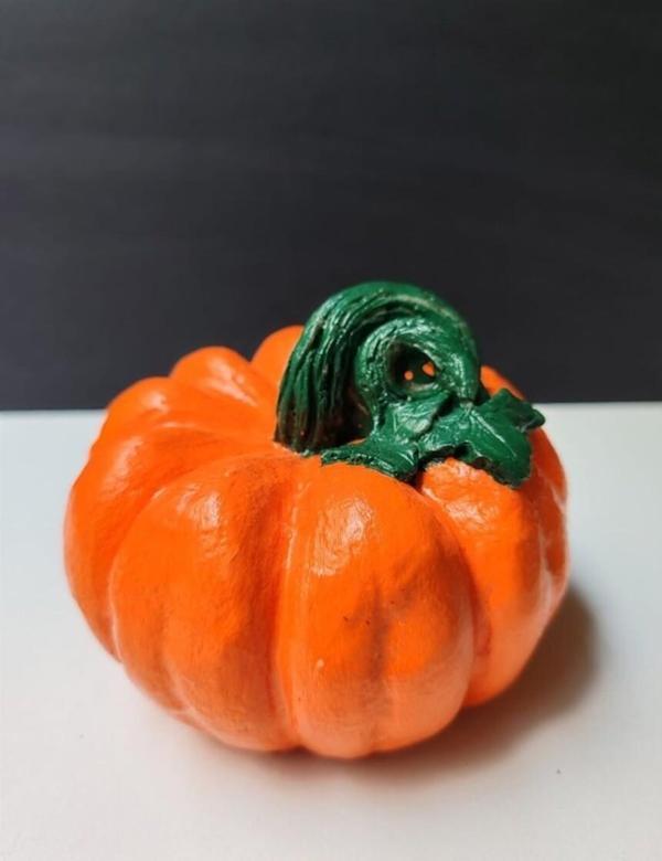 Dekoratif Balkabağı Orta Boy, Turuncu El Yapımı, Ev Dekoru, Masa Dekoru, Obje, Biblo, Hediyelik, Öğretmenler Günü, Anneler Günü - Image 1