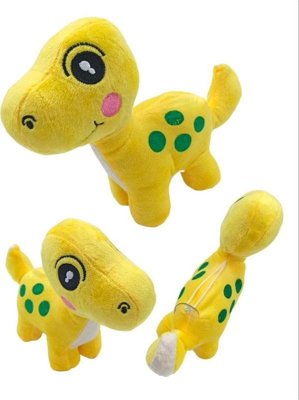 Pop Şeker Oyuncak Peluş Dinozor Sevimli Rengarenk Peluş Dinazor 20X25Cm. Sarı - Image 1