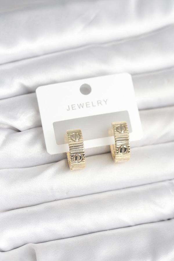 Pirinç Gold Renk Halka Kadın Küpe - EBJ251201W38493 - Image 1