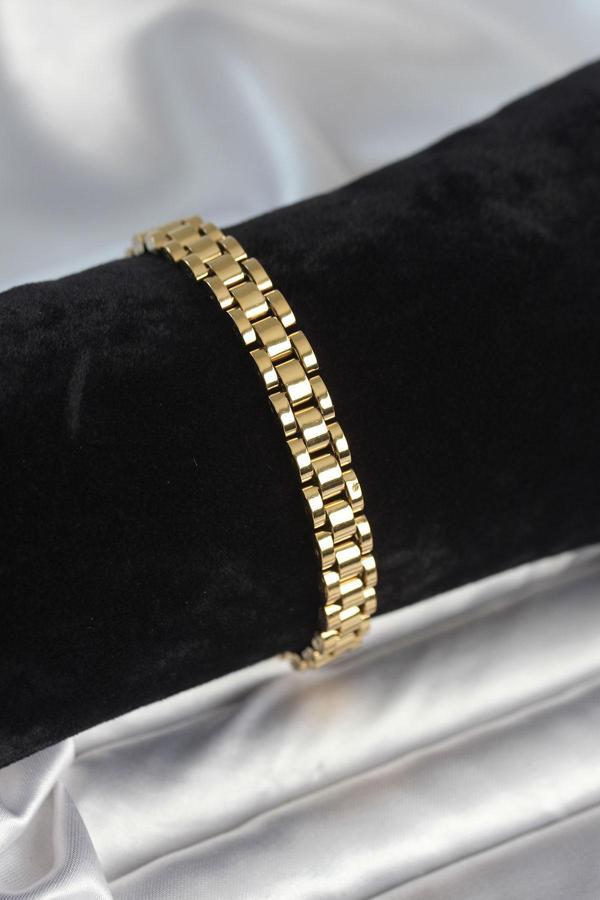 Gold Renk 7 mm Kalınlık Erkek Bileklik - EBJ251201W38550 - Image 1