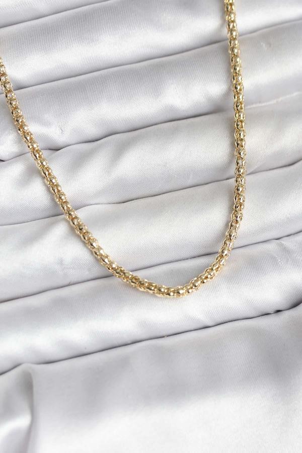 14K Gold Renk Kaplama Boru Zincir Model CM Kadın Kolye - EBJ251201W38698 - Image 1