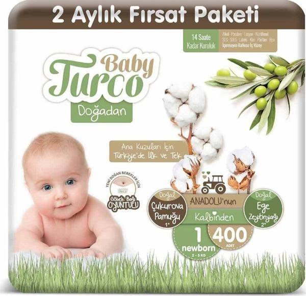 Baby Turco Doğadan 1 Numara Newborn 400 Adet - Image 1