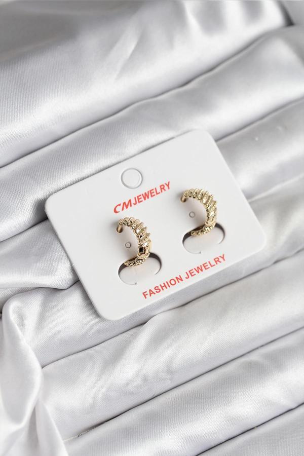 14K Gold Renk Kaplama CM Kadın Küpe - EBJ251201W38658 - Image 1