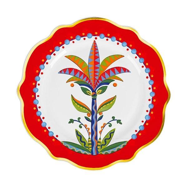 Baci Milano Dolce Vita Ciao Palmiye Ağacı Desenli Tatlı Tabağı 21 Cm - Image 1