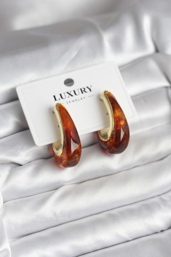 Zarif Kulaklar için Golden Pirinç Kahve Retro Kadın Küpe - Image 1