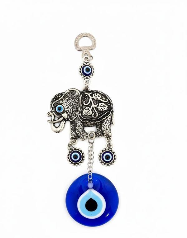 Büro Ev Ofis Düzeni için Üçlü Nazar Boncuğu Fil Askılık - Image 1