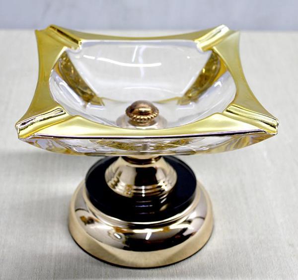 Büro Ev Ofis Hediyesi için Metal Ayaklı Stil Cam Küllük - Image 1