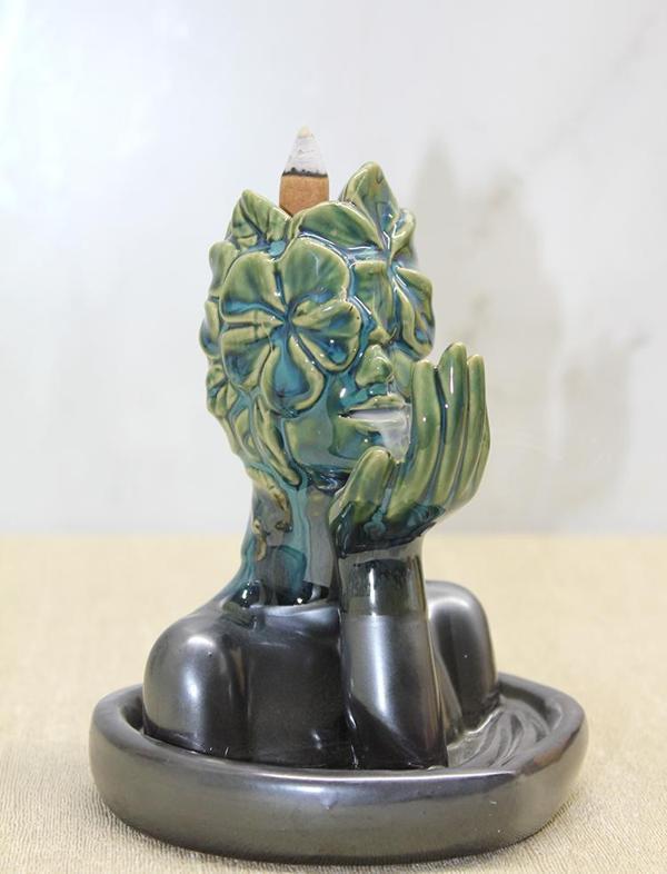 Büro Ev Ofis Hediyesi için Seramik Doğa Yüzü Geri Akış Tütsülük - Image 1