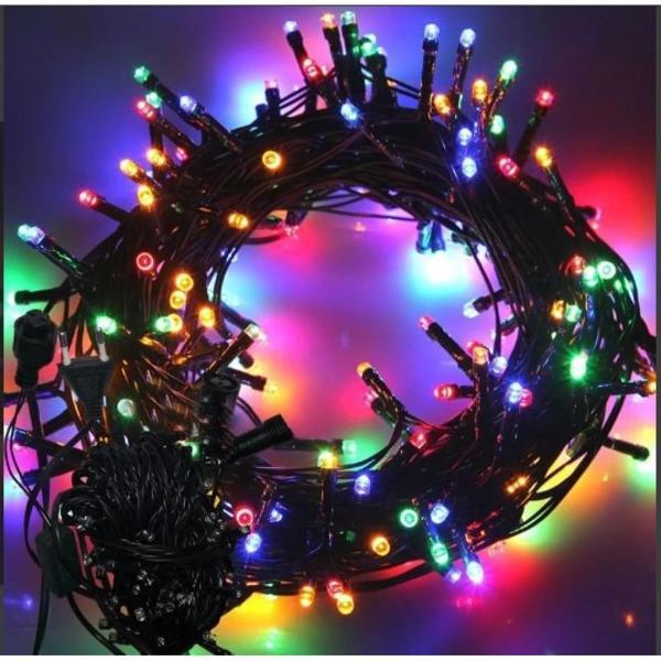 Büro Ev Ofis Dekoru için 10MT 100LED Siyah Kablo Boncuk Lamba RGB Işık - Image 1