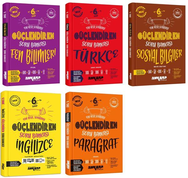 Ankara 2025 6. Sınıf Fen Bilimleri + Türkçe + Sosyal + İngilizce + Paragraf Güçlendiren Soru Seti 5 Kitap Güncel Müfreda - Ankara Yayıncılık - Image 1