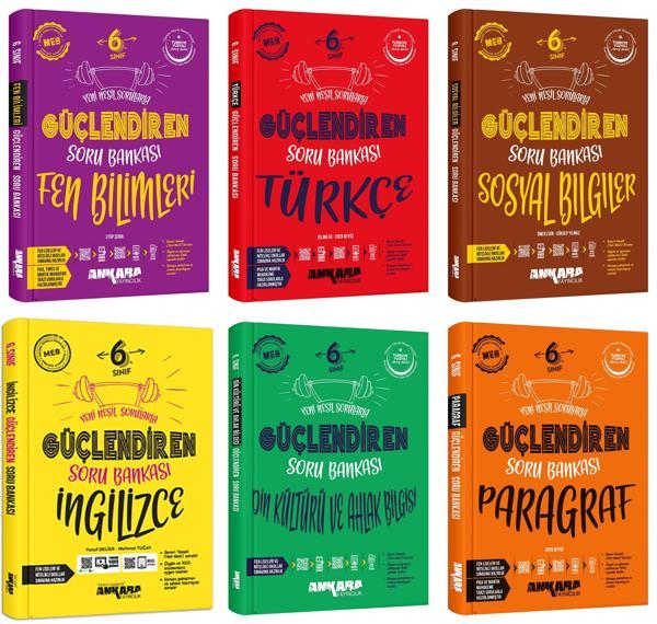Ankara 2025 6. Sınıf Fen Bilimleri + Türkçe + Sosyal + İngilizce + Din Kültürü + Paragraf Güçlendiren Soru Seti 6 Kitap  - Ankara Yayıncılık - Image 1