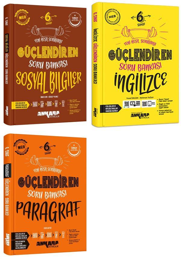 Ankara 2025 6. Sınıf Sosyal + İngilizce + Paragraf Güçlendiren Soru Bankası Seti 3 Kitap Güncel Müfredat - Ankara Yayıncılık - Image 1