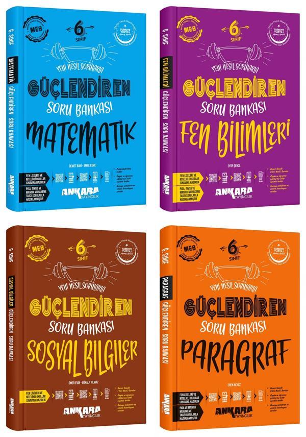 Ankara 2025 6. Sınıf Matematik + Fen Bilgisi + Sosyal + Paragraf Güçlendiren Soru Seti 4 Kitap Güncel Müfredat - Ankara Yayıncılık - Image 1