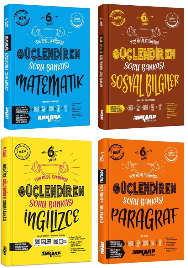 Ankara 2025 6. Sınıf Matematik + Sosyal + İngilizce + Paragraf Güçlendiren Soru Seti 4 Kitap Güncel Müfredat - Image 1