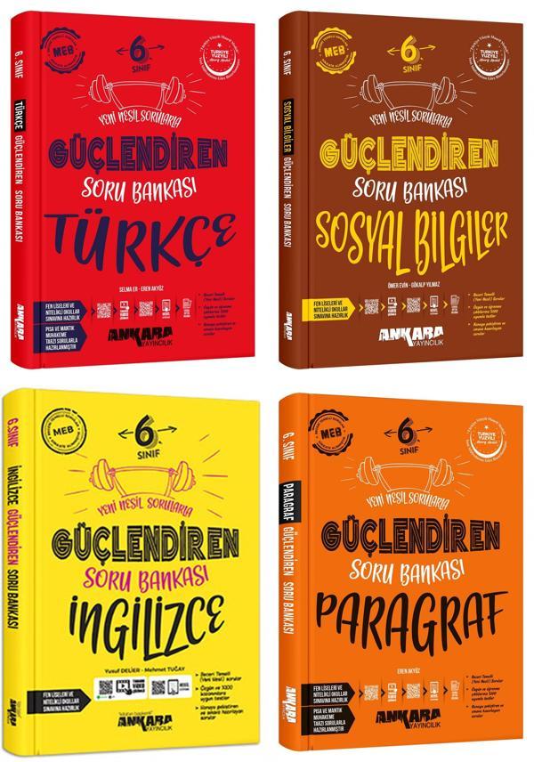 Ankara 2025 6. Sınıf Türkçe + Sosyal Bilgiler + İngilizce + Paragraf Güçlendiren Soru Seti 4 Kitap Güncel Müfredat - Ankara Yayıncılık - Image 1