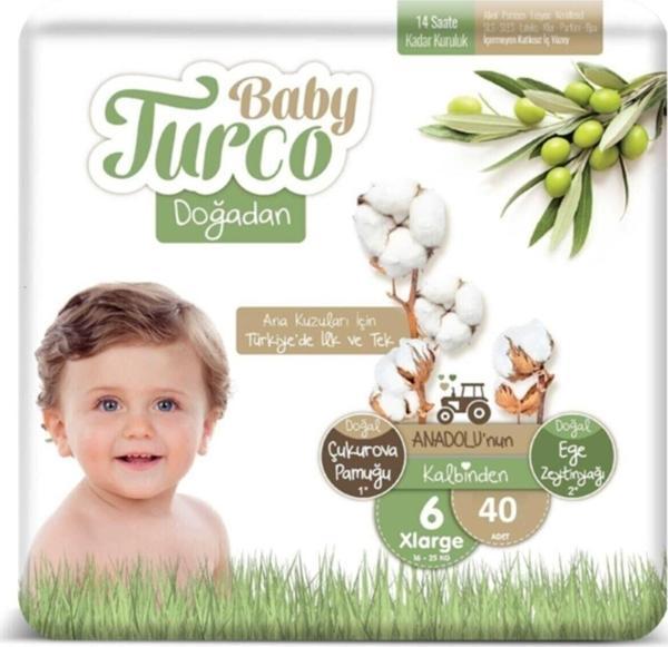 Baby Turco Doğadan 6 Numara Bebek Bezi 16 + Kg Xlrge 40 Adet - Image 1