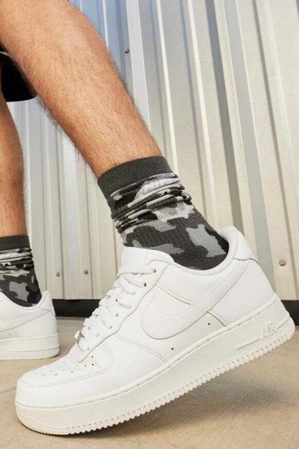 Nike Air Force 1 '07 AF1 Leather Mens Sneaker Hakiki Deri Günlük Spor Ayakkabı Beyaz - Image 1