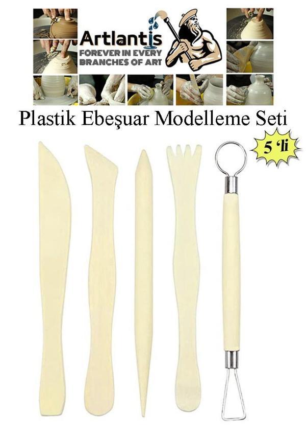 Plastik Ebeşuar Seti 5 Li 1 Paket Plastik Modelleme Modelaj Seti Kil Seramik Oyma Modelleme Kalemi Seti - Image 1