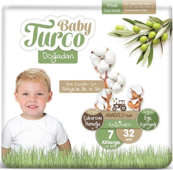 Baby Turco Doğadan 7 Numara Xxlarge 20 - 30 Kg 32 Adet - Image 1
