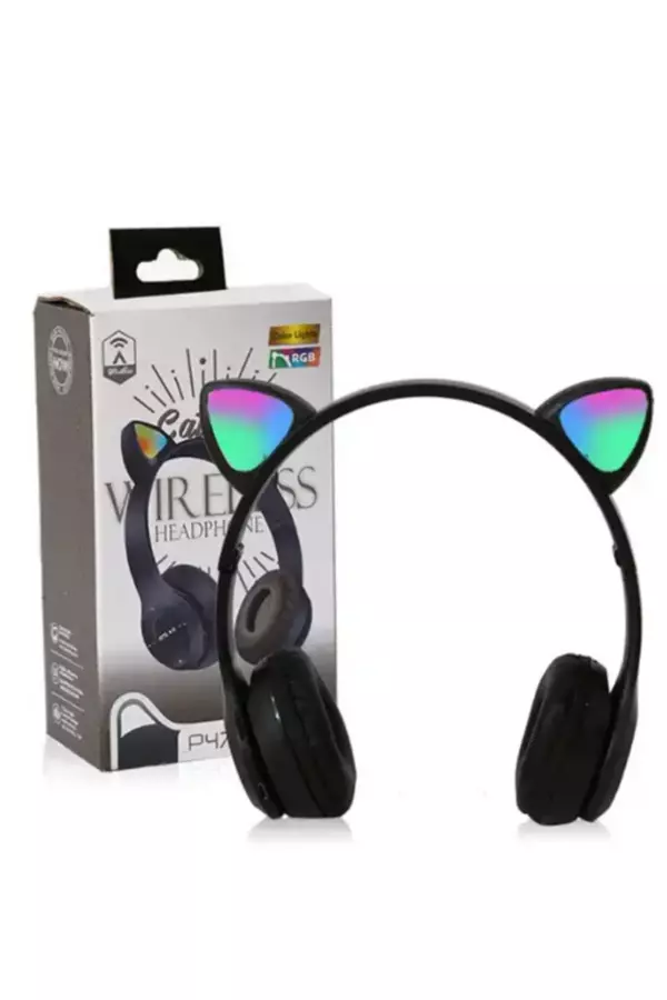 AbaTech P47M Kedili Kablosuz Bluetooth Kulaklık - Siyah - Image 1