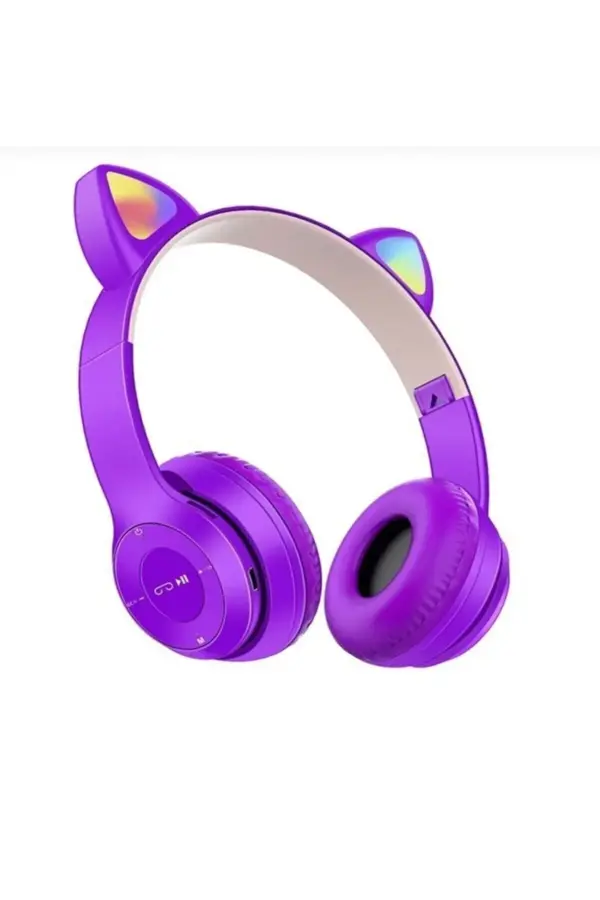 AbaTech P47M Kedili Kablosuz Bluetooth Kulaklık - Mor - Image 1