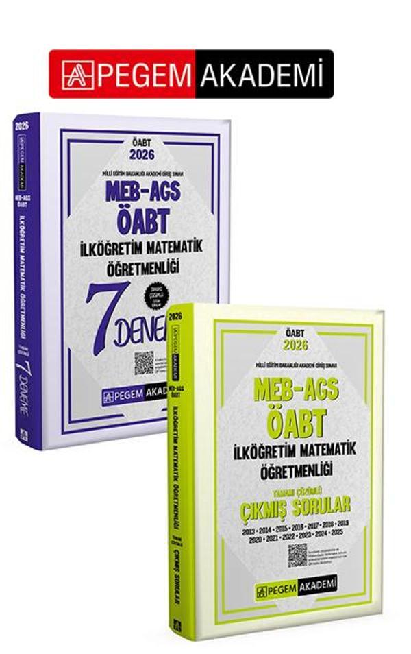 PEGEM AKADEMİ 2026 MEB AGS ÖABT İlköğretim Matematik Öğretmenliği Tamamı Çözümlü Çıkmış Sorular + 20 - Pegem Akademi Yayıncılık - Image 1
